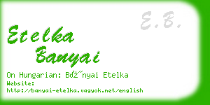 etelka banyai business card